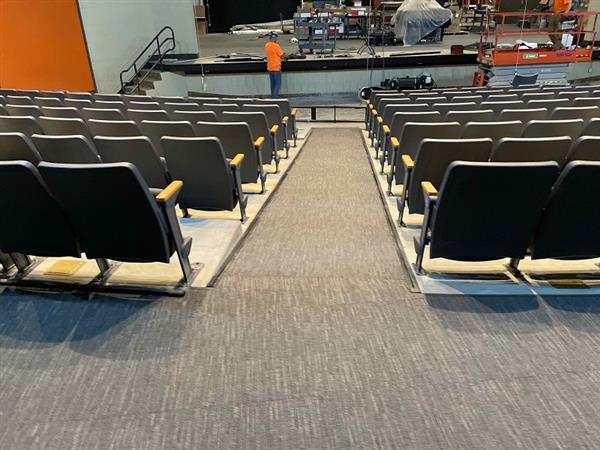 Auditorium flooring installation 